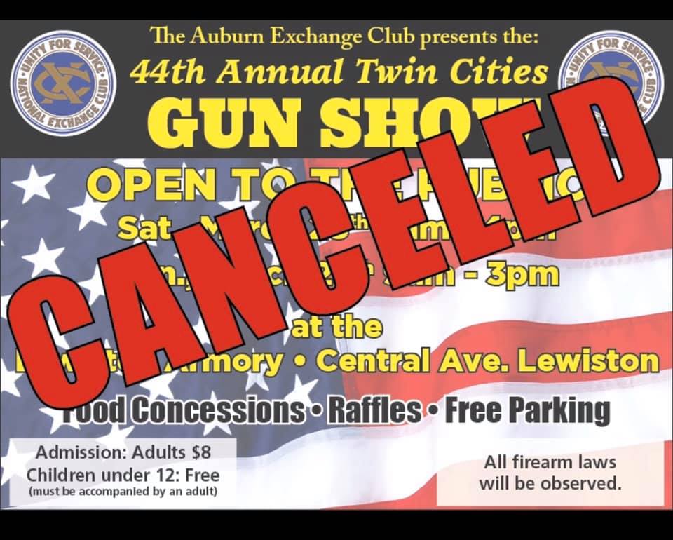 CANCELLED–Maine’s 44th Annual Twin City Gun Show 44th Annual Gun Show Cancelled